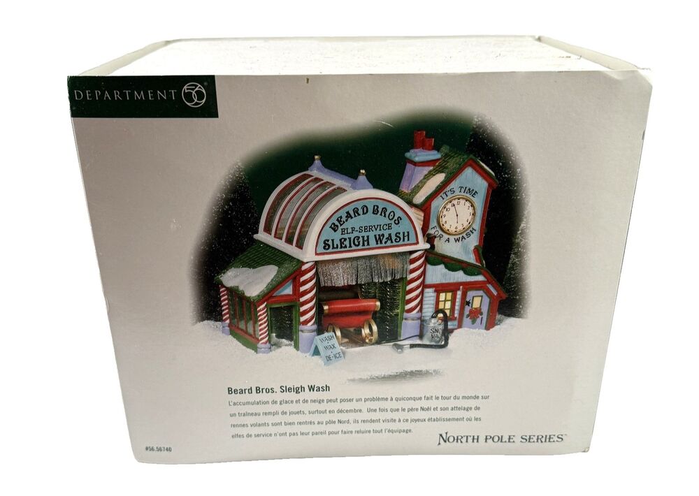 Department 56 Beard Bros Sleigh Wash North Pole Series 56740 VTG Rare Box